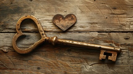 Vintage key in the shape of a heart