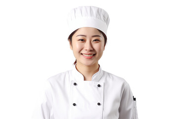 Women chef isolated on transparent background png cutouts. Images for graphic designers. Image for flyers. Topics related to cooking. Cooking world. Job offer. Recruitment..	