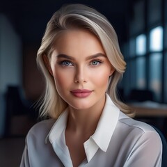 Fototapeta premium Professional Portrait of Confident Blonde Woman