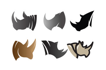 BaCreative rhinoceros heads collection logo design vector symbol illustration stock illustration