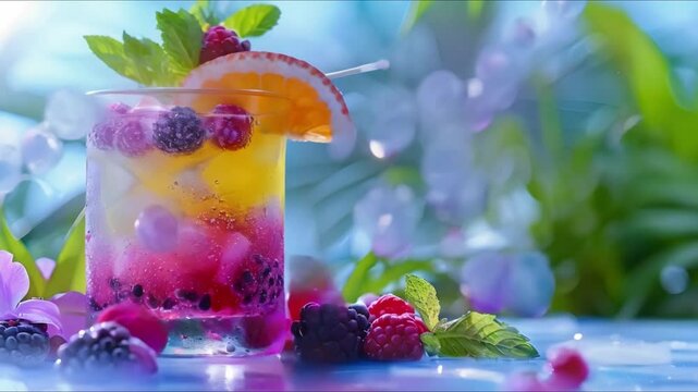 Summerthemed cocktail menu featuring fresh frui. Concept Cocktails, Summer, Fresh Fruit, Drinks, Menu