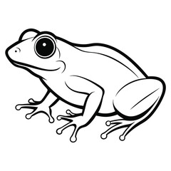 Naklejka premium frog line art, isolated on a white background