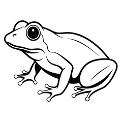 Naklejka premium frog line art, isolated on a white background