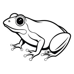 Naklejka premium frog line art, isolated on a white background