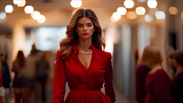 Fashion week catwalk event showcasing latest trends and designs on the runway. Concept Fashion, Runway, Trends, Designs, Event