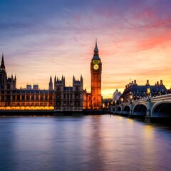 Fototapeta premium big ben towering over the night of london