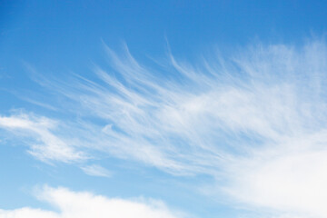 Cirrocumulus white clouds in the blue sky background, sky only