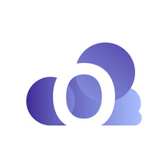 Minimal Letter O cloud logo vector template