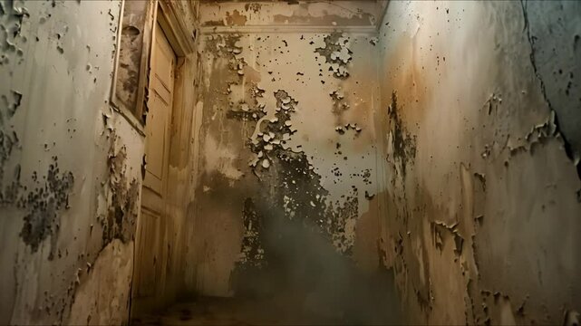 Preventing Dark Mold on Walls or Ceiling due to Poor Ventilation and High Humidity. Concept Mold Prevention, Ventilation Tips, Humidity Control, Wall Ceilings, Home Maintenance