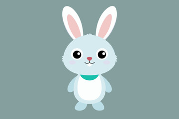  Cute Bunny character, Adorable Rabbit, Friendly vector illustration 