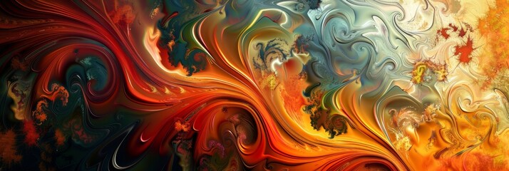 Fototapeta premium A colorful abstract painting with a red and blue swirl. The painting is full of energy and movement, with the red and blue colors blending together to create a dynamic and eye-catching piece