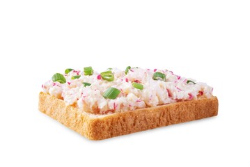 Radish butter sandwich n a white isolated background