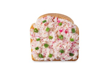Radish butter sandwich n a white isolated background