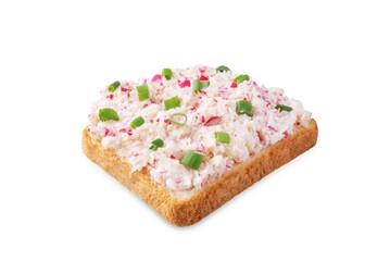 Radish butter sandwich n a white isolated background