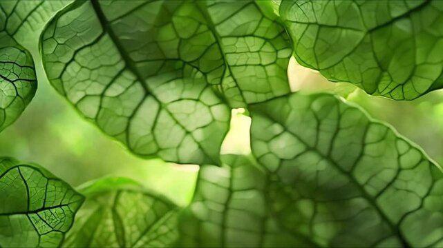 Microscopic Closeup of Vibrant Green Leaf Chlorophyll Cells. Concept Botany, Plant Cells, Chlorophyll, Leaf Structure, Microscopic Photography