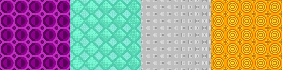 Seamless geometric threetone pattern set