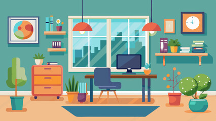 A interior design vector art illustration