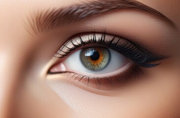 Obraz premium Closeup view of female eyes. Make up beauty eye. A makeup and beauty concept.