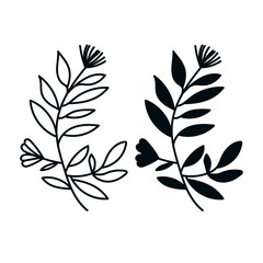 Black leaf icons set. Abstract  leaves icon on a background. Collection of black leaf icon. botanical elements design for natural, eco, vegan, bio labels. 