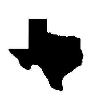black silhouette icon shape of texas state isolated on white