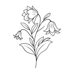 Naklejka premium simple flower outline isolated on a white background 