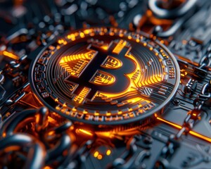 Close-up on the secure exchange of cryptocurrency, highlighting the safety and reliability of blockchain