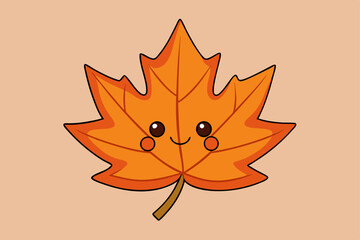 Maple Leaf Vector Illustration | Cartoon, Clipart, Line Art Design. Maple leaf vector illustration: cartoon, clipart, and line art design for digital prints
