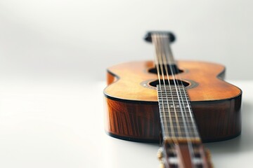 Fototapeta premium Sleek Baritone Guitar with Solid Background