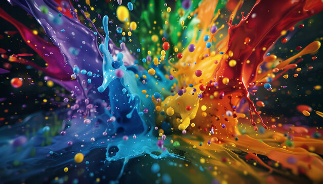 explosion of paint of many colors