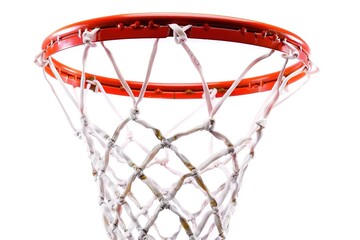 Basketball Net with Hoop Image Isolated on Solid Background