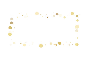 Golden glitter confetti on a white background. Illustration of a drop of shiny particles. Decorative element. Luxury background for your design, cards, invitations, gift, vip.