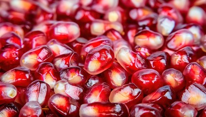 Close-up of Fresh Juicy Pomegranate Seeds