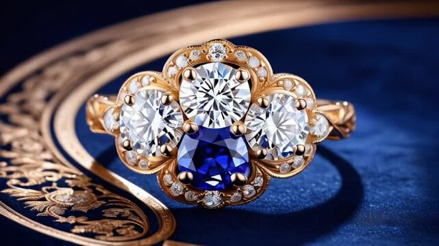 a stunning emerald and diamond ring with a unique solitaire design, featuring large emerald stons. 
