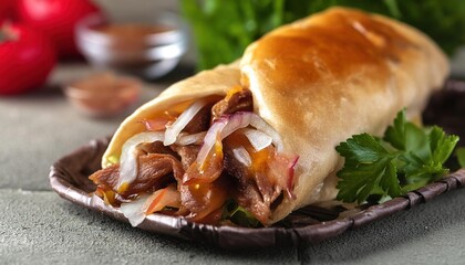 Delicious Slow-Cooked Beef Shawarma Wrap