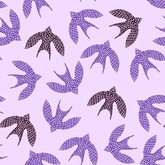 Naklejka premium Ethnic birds seamless Ukraine pattern for wrapping paper and fabrics and linens
