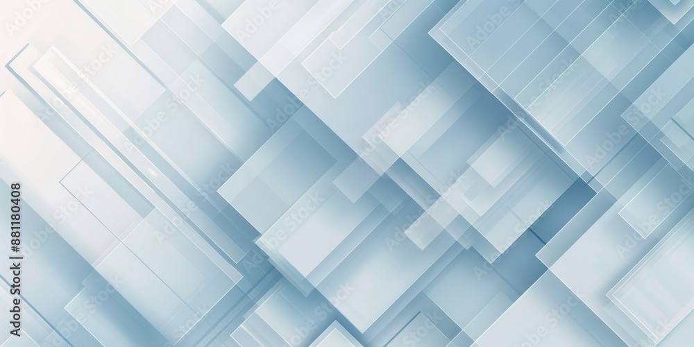 Aufkleber abstract background with light blue and white geometric shapes, light gradient on a light gray backg