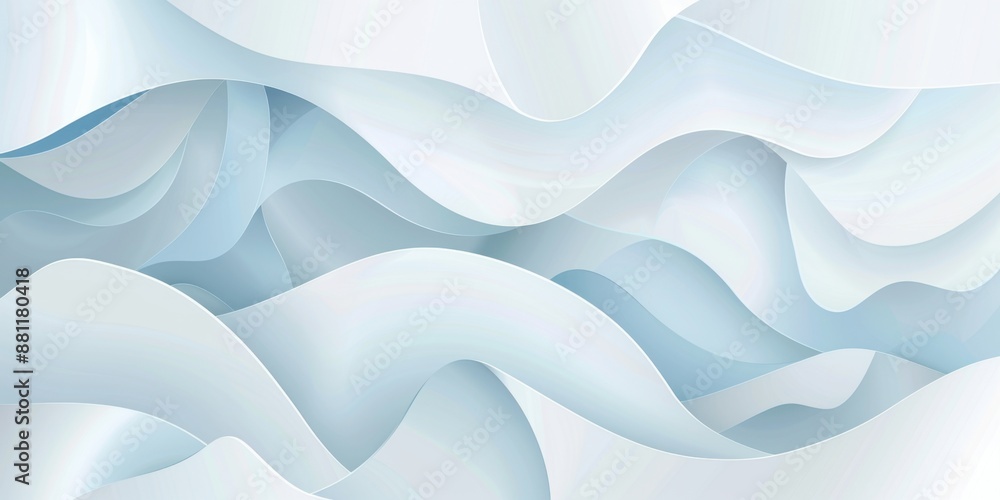 Poster abstract background with light blue and white geometric shapes, light gradient on a light gray backg