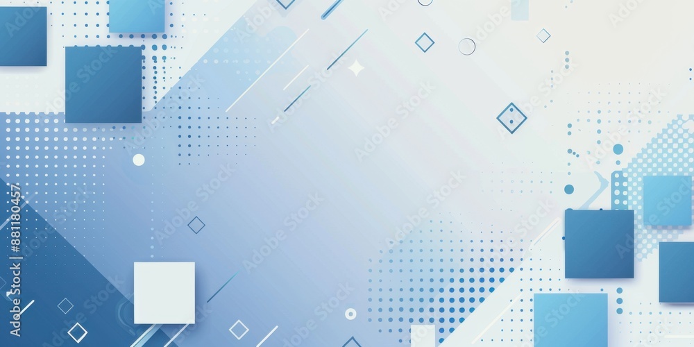 Aufkleber light blue and white background with geometric shapes, light grey background modern technology backg