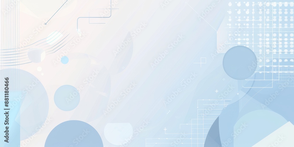 Aufkleber light blue and white background with geometric shapes, light grey background modern technology backg