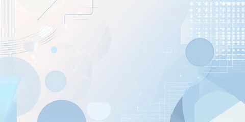 Light blue and white background with geometric shapes, light grey background modern technology background Generative AI