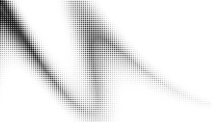Fototapeta premium Monochrome gradient halftone dots background. Overlay png illustration. Abstract grunge dots on transparent background