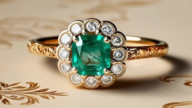 A stunning sapphire and diamond ring with a unique halo design, featuring a large sapphire stone surrounded by a halo of diamonds and a delicate gold band.