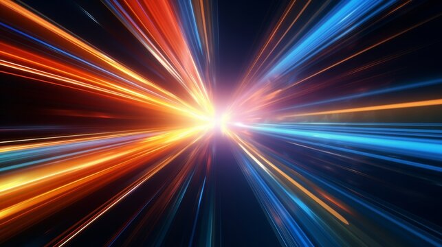 Hyperspeed Motion Blur Light Streaks Abstract Background