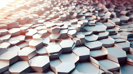 Fototapeta premium Abstract hexagonal pattern in sunlight