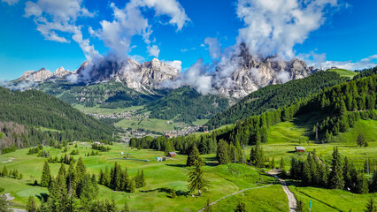 Panoramic view of Sassongher, Corvara, Alta Badia