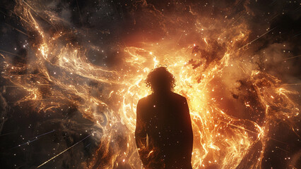 Naklejka premium realistic high-resolution photo of dark energy, with detailed background