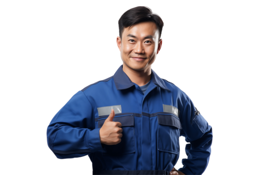Asian men mechanic on transparent background png cutouts. Images for graphic designers. Image for flyers. Topics related to mechanic. Mechanic world. Job offer. Recruitment. Asia. Asian. China. Japan.