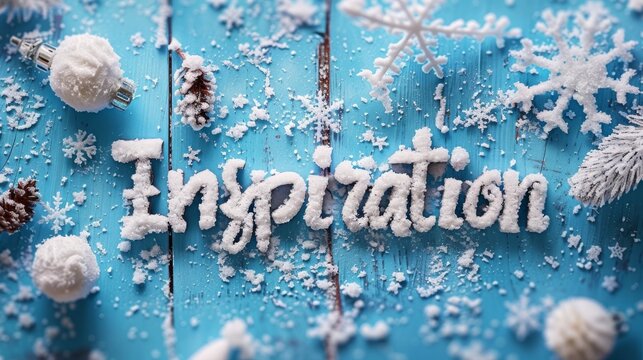 Winter Motivation and imagination concept art poster.