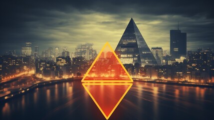 Vibrant red security alert symbol on blurred background   concept of fraud and danger