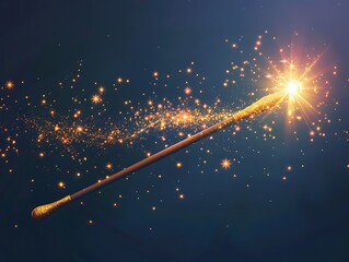 Magic Wand with Sparkling Trail